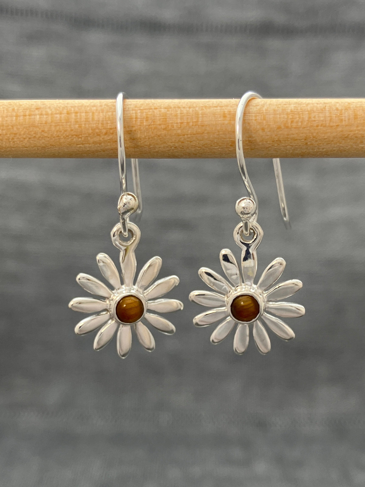 Tigers Eye Daisy Earrings