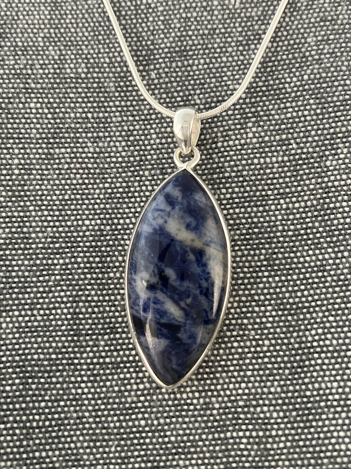 Sodalite Simple Leaf Pendant