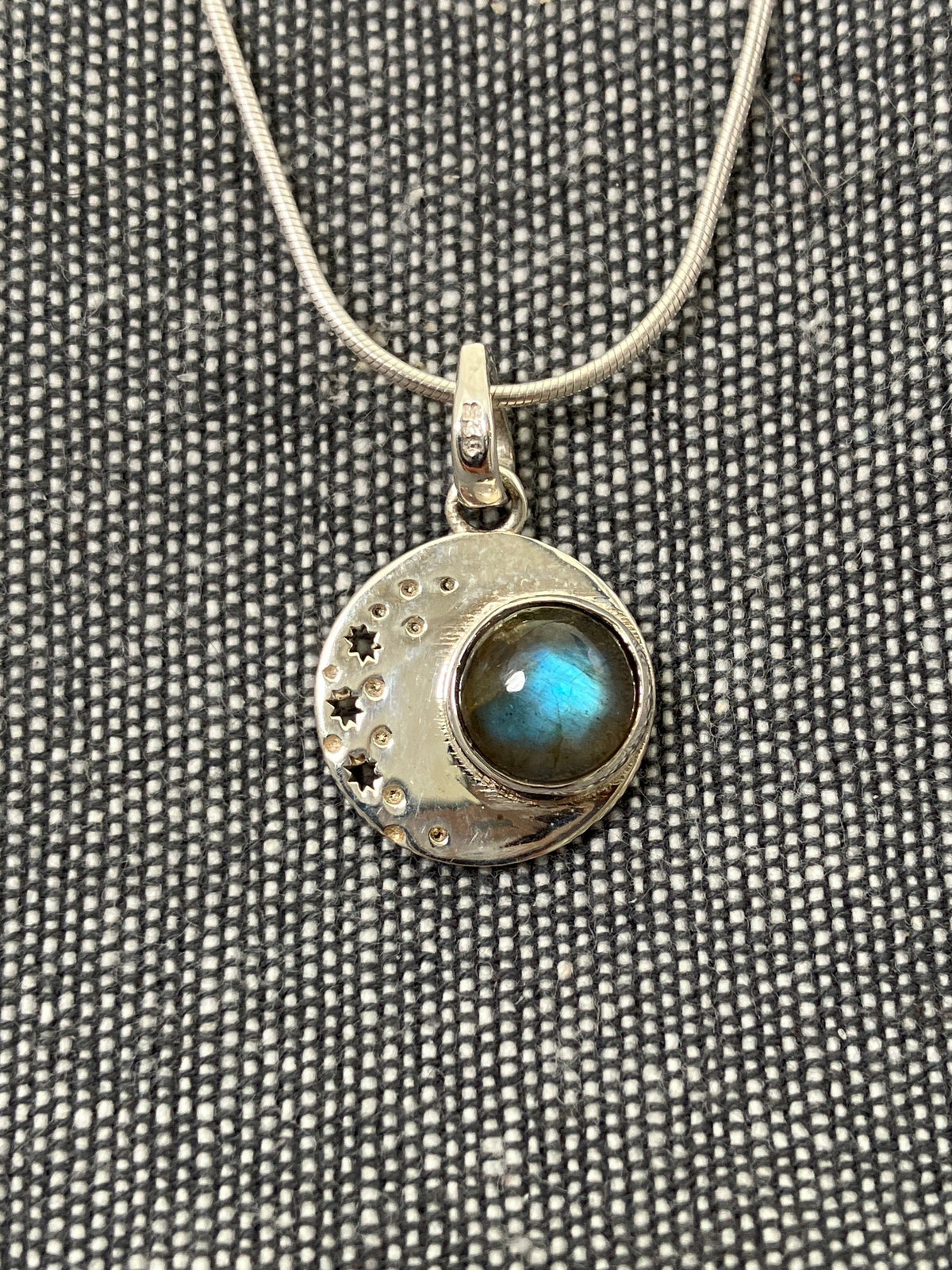 Labradorite Starry Moon Pendant