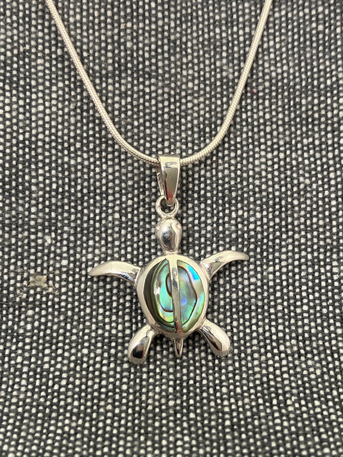 Paua Shell Smooth Turtle Pendant
