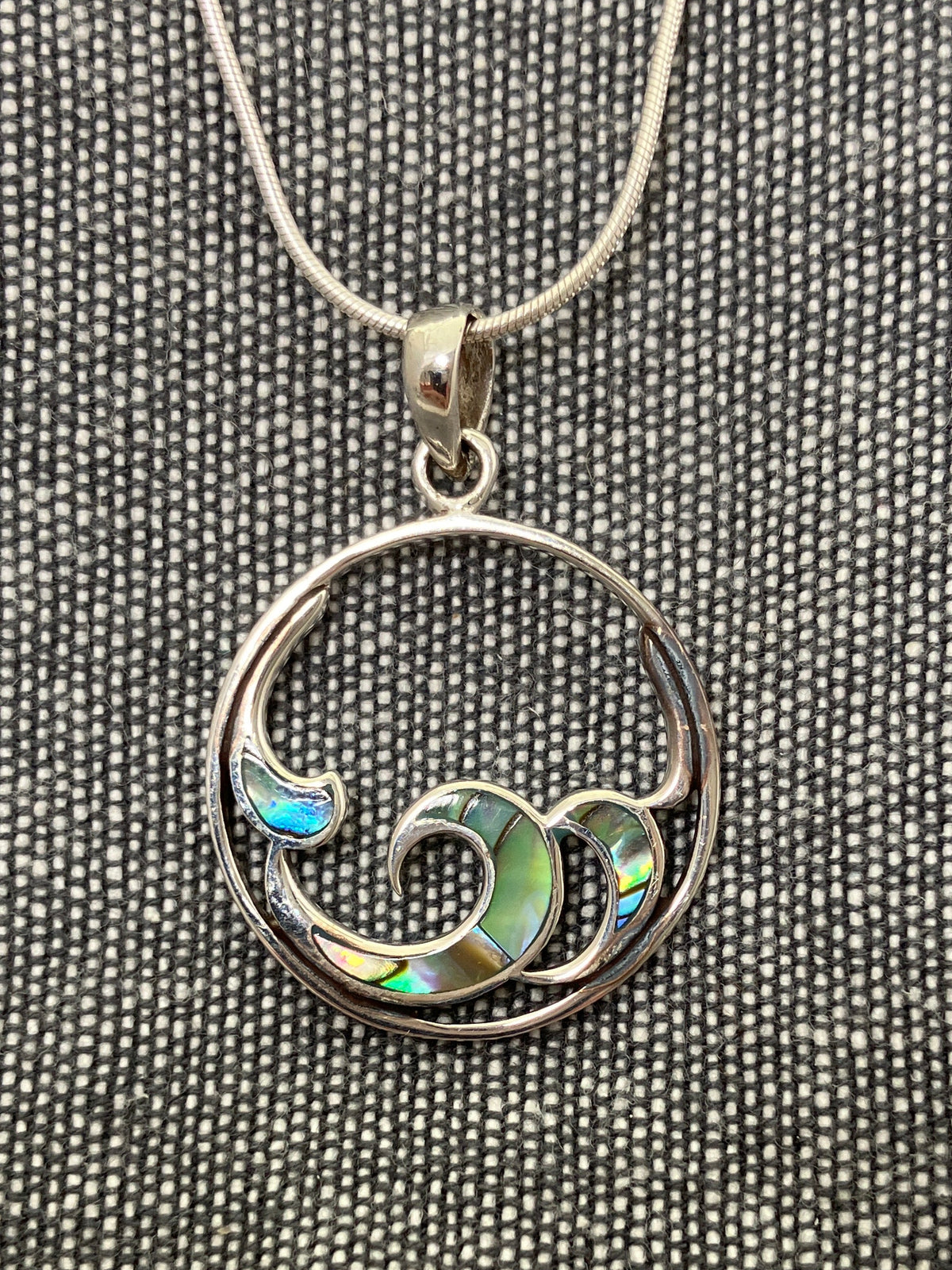 Paua Shell Triple Wave Pendant