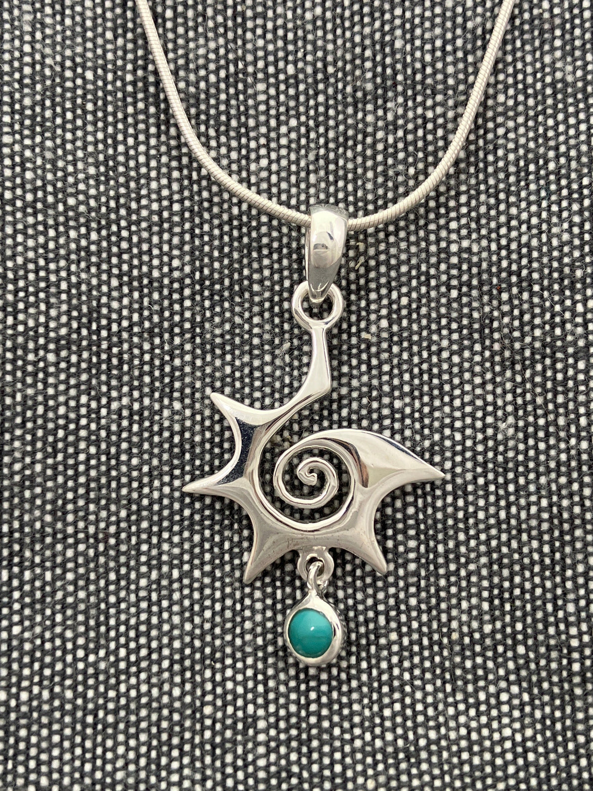 Turquoise Spiral Star Pendant