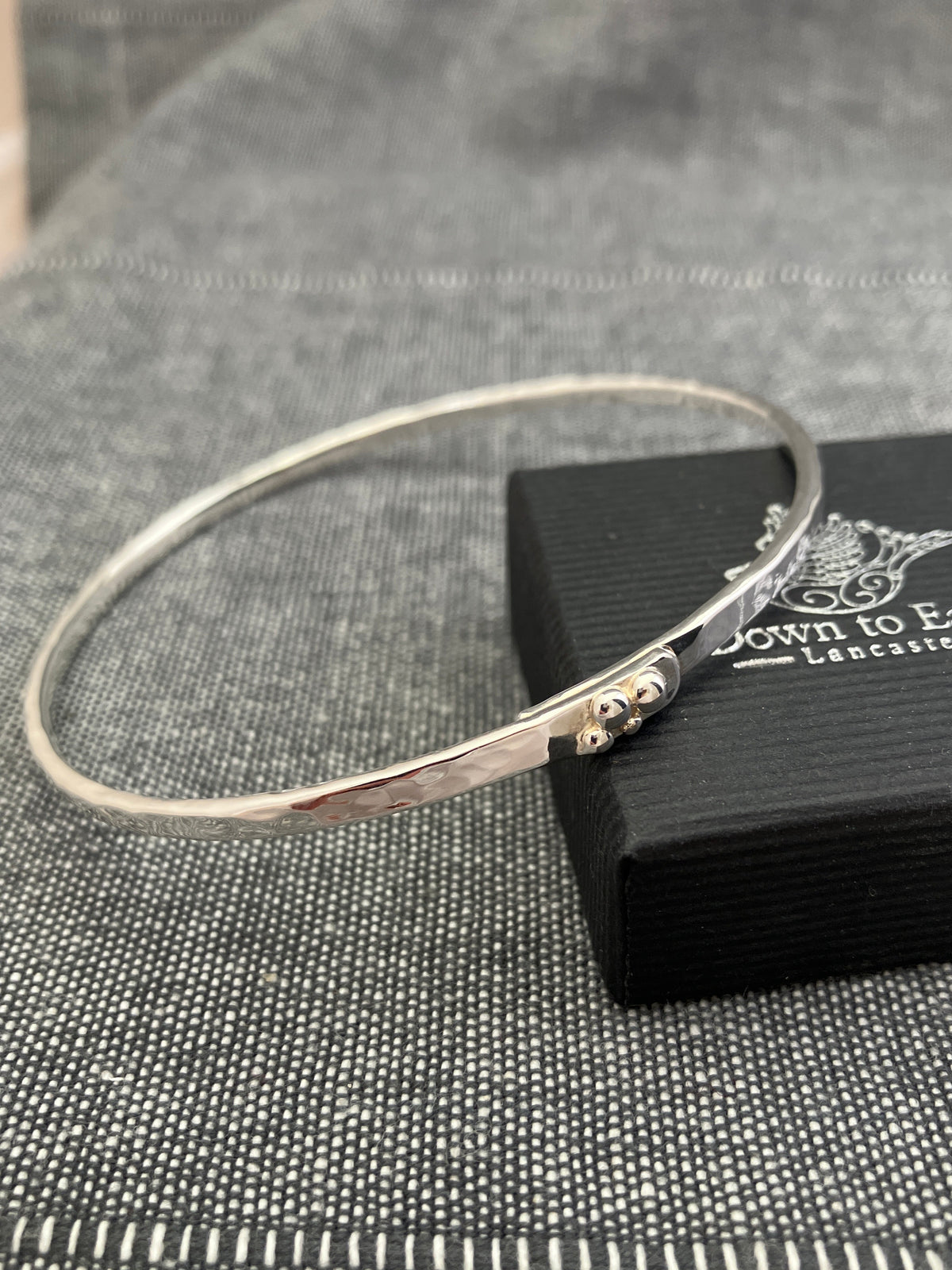 Hammered Beaded Bangle