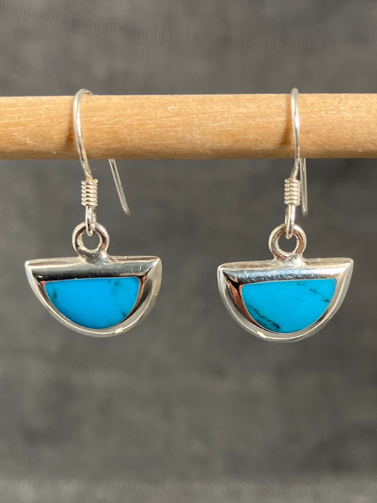 Turquoise Shell Semicircle Earrings