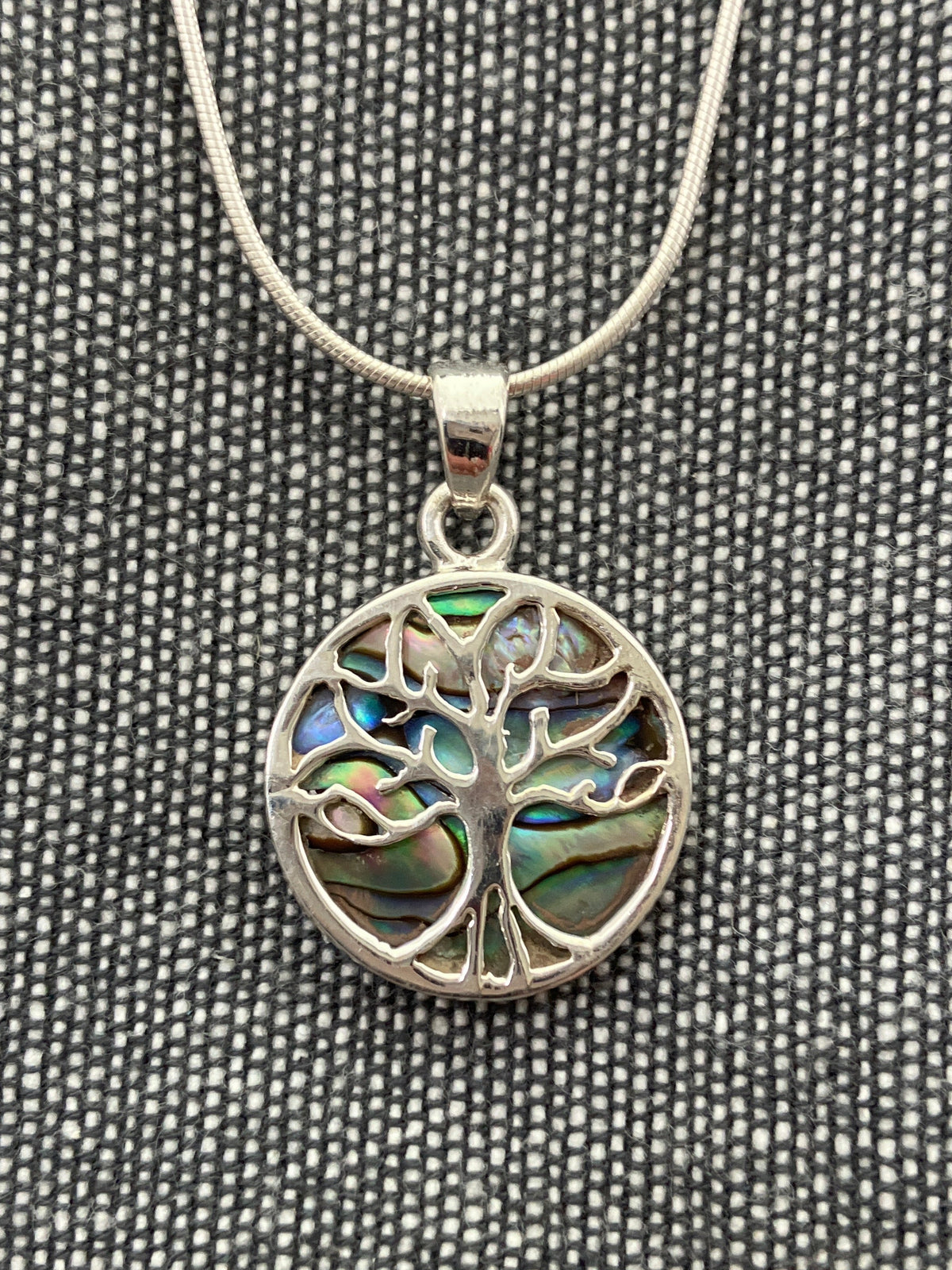 Paua Shell Tree Pendant