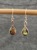 Paua Shell Twist Top Earrings
