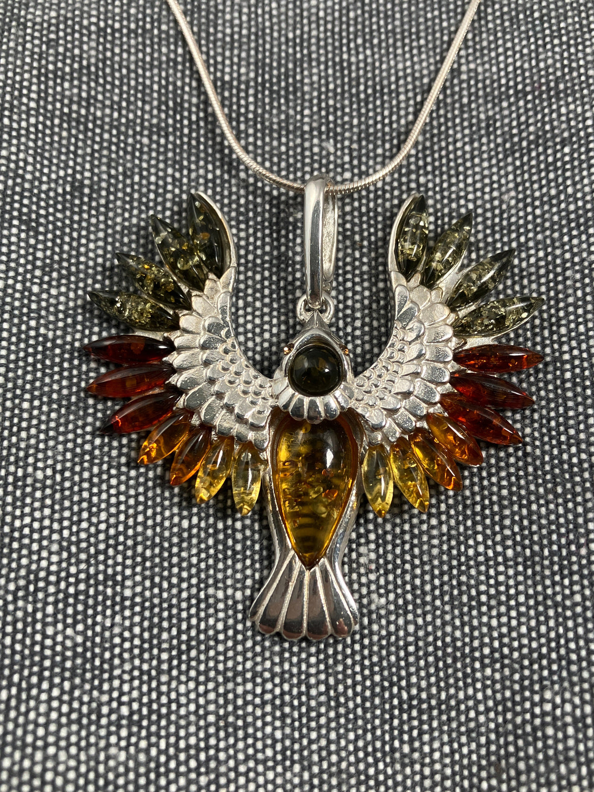 Amazing Winged Bird Amber Pendant