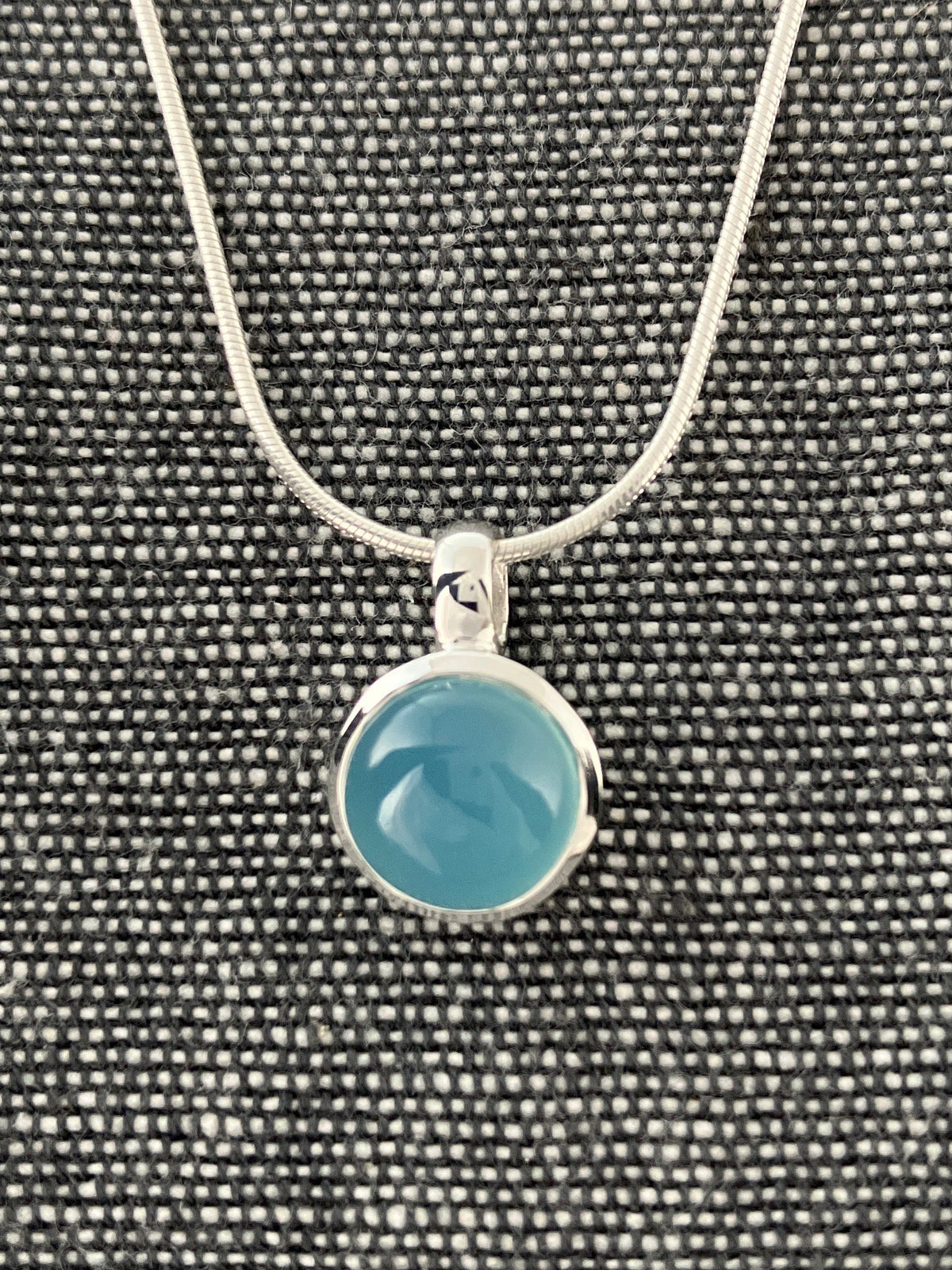 Chalcedony Simple Round Pendant