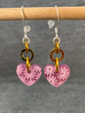 Shimmer Solid Pink Heart Earrings