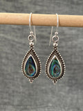 Paua Shell Ornate Frame Earrings