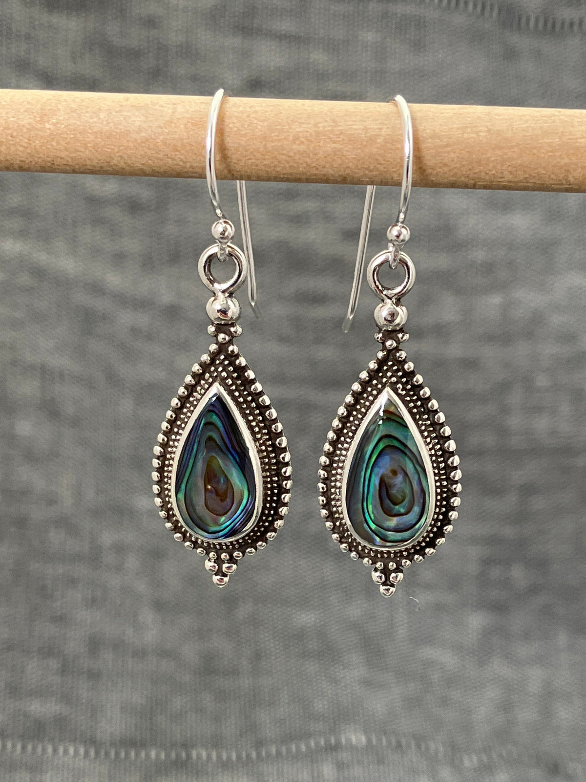 Paua Shell Ornate Frame Earrings
