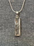 Black Tourmaline In Quartz Rectangle Pendant