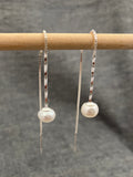 Pearl Drop Threader Earrings