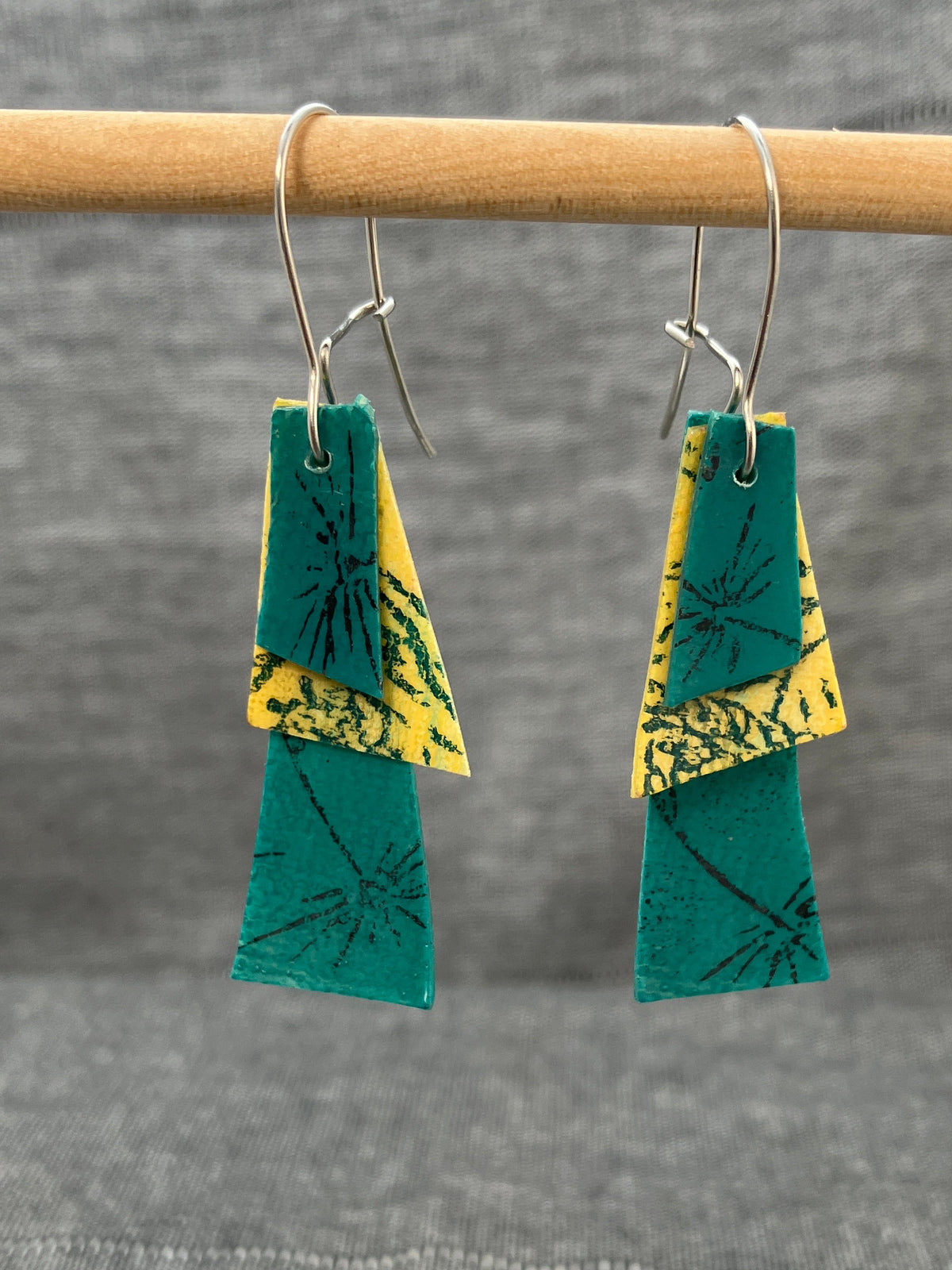 Nocean Teal Yellow Bits & Bobs Earrings
