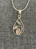 Rose Quartz Leafy Loop Pendant