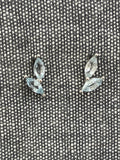 Blue Topaz Double Leaf Studs