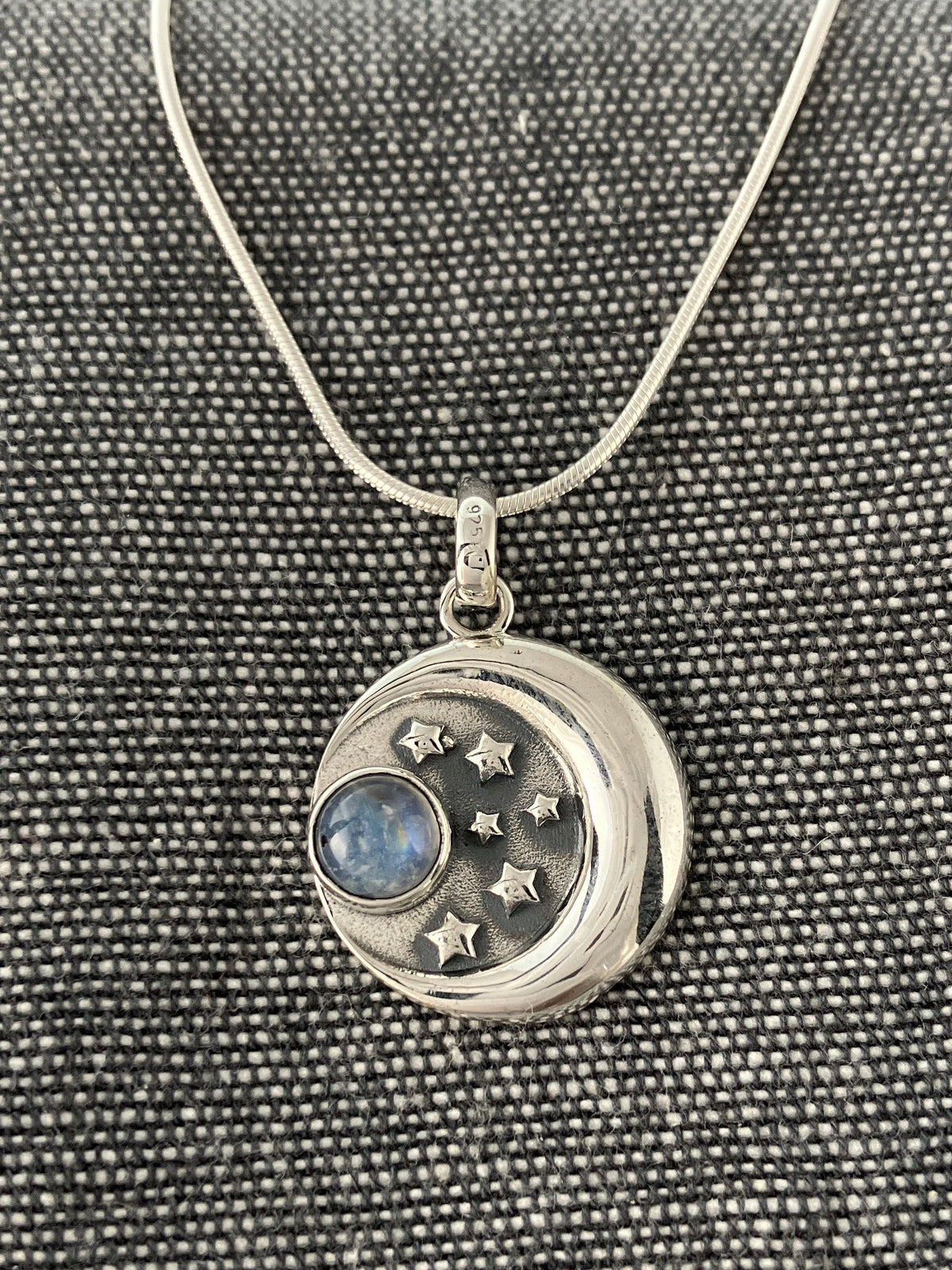 Moonstone Moon And Stars Pendant