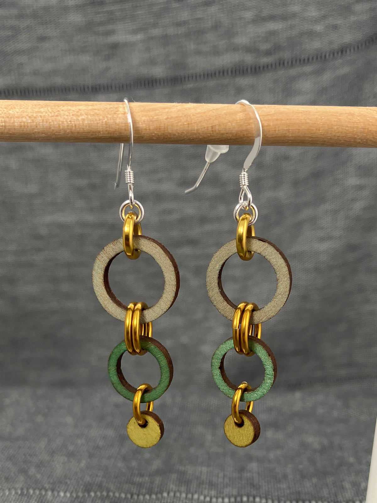 Wood Green Triple Loop Earrings