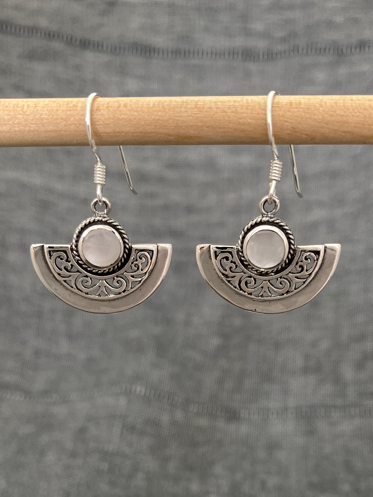Mother Of Pearl Half Circle Earrings