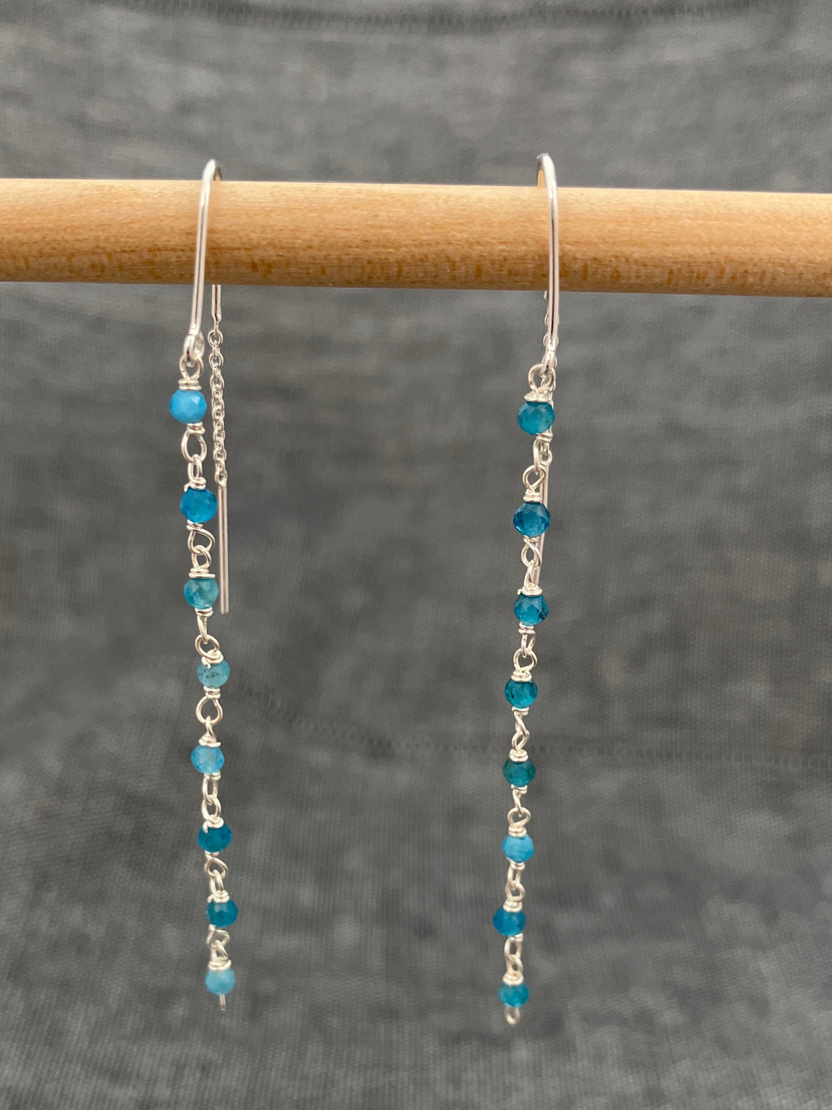Apatite Bead Chain Earrings