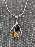 Triple Frondy Loop Amber Pendant