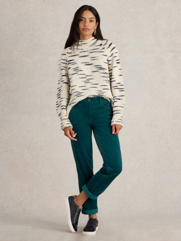 Brooke Straight Cord Trousers Dark Green