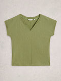 Nelly Notch Neck Tee Green