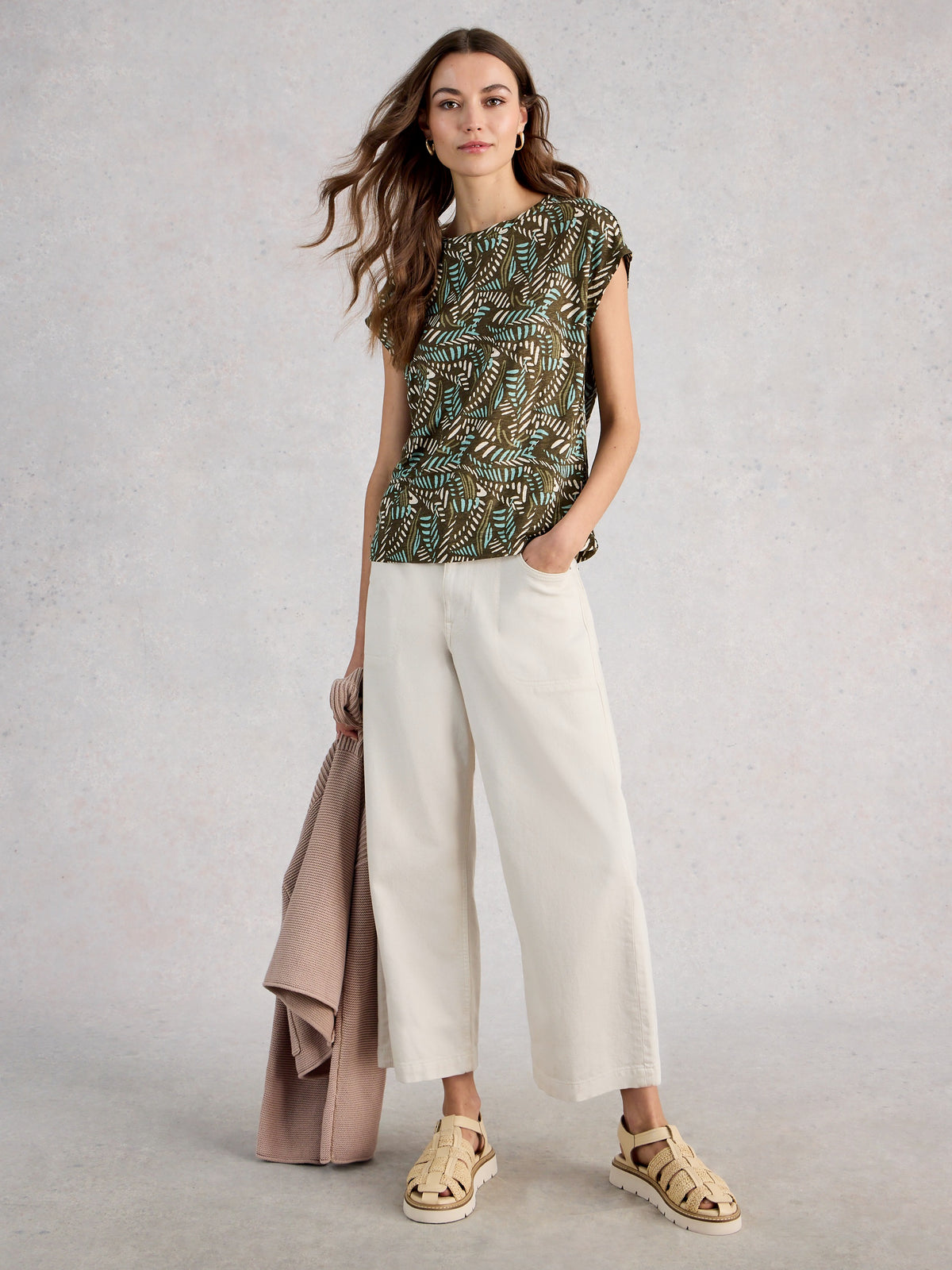 Rowan Linen Tee Green Pr