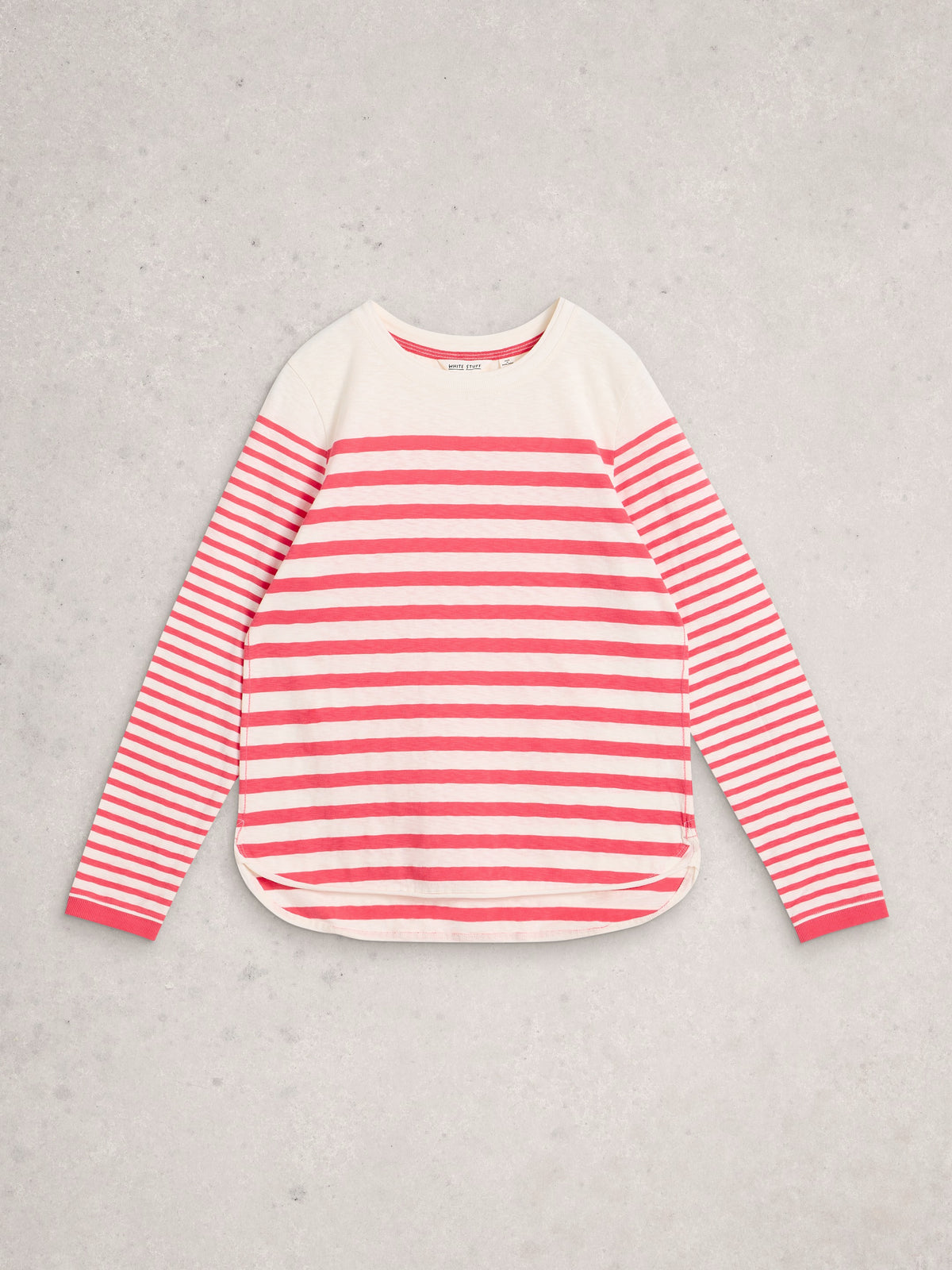Clara Ls Stripe Tee Pink