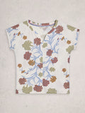 Nelly Notch Neck Tee Ivory Pr