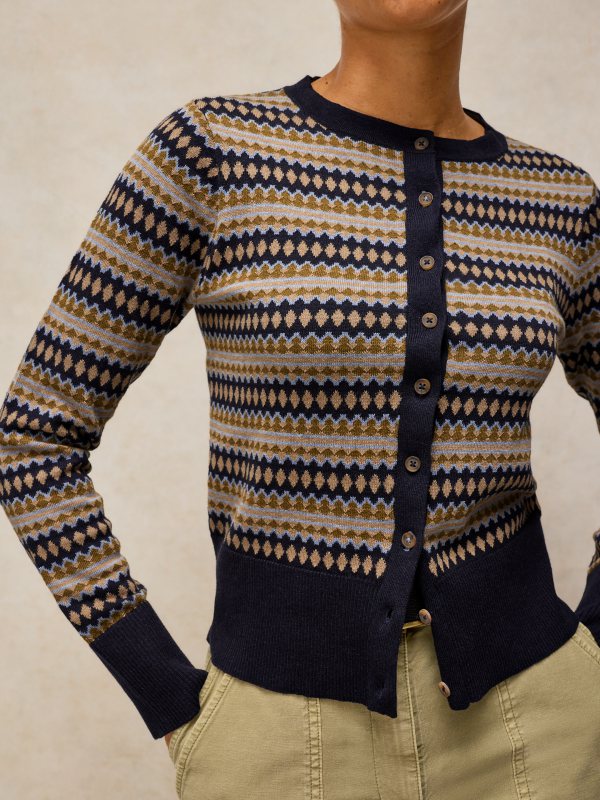 Lois Fairisle Cardigan Navy