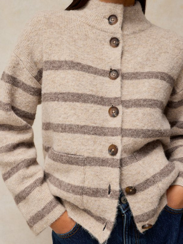 Margot Stripe Cardi Natural