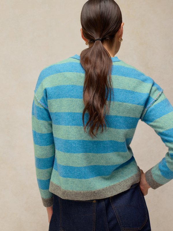 Sansa Stripe Cardi Blue Mlt