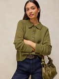 Shepherd Collar Cardi Chartreuse
