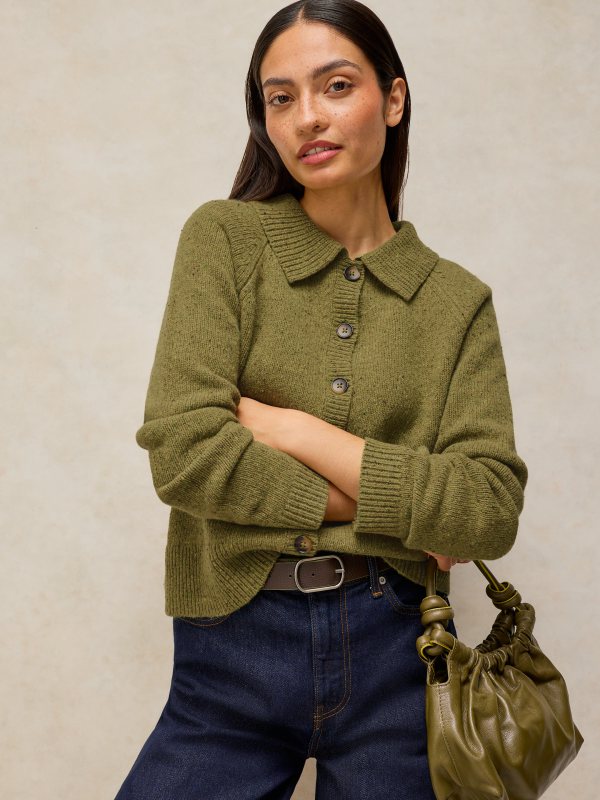 Shepherd Collar Cardi Chartreuse