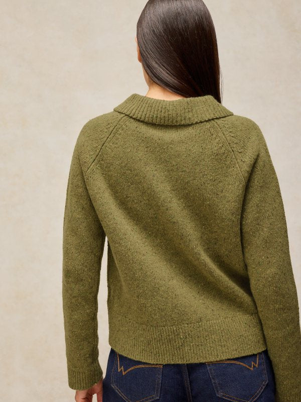 Shepherd Collar Cardi Chartreuse