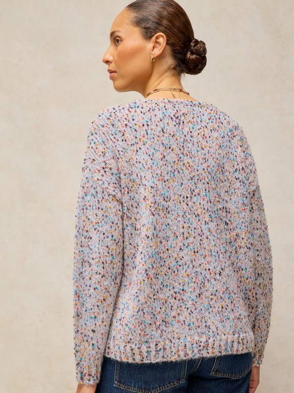 Texture V-neck Jumper Natural