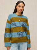 Emma Embroidered Stripe Jumper Blue
