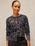 Lois Print Cardi Navy Print