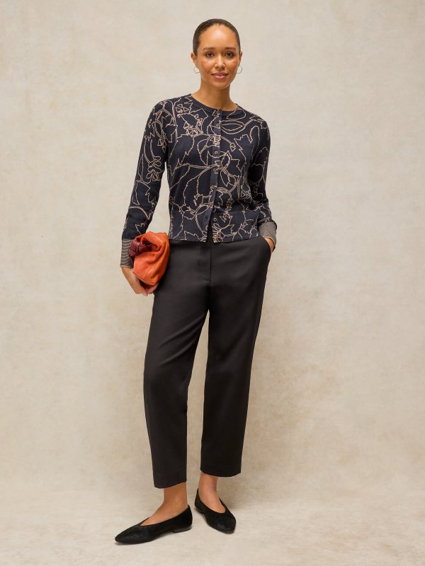 Lois Print Cardi Navy Print