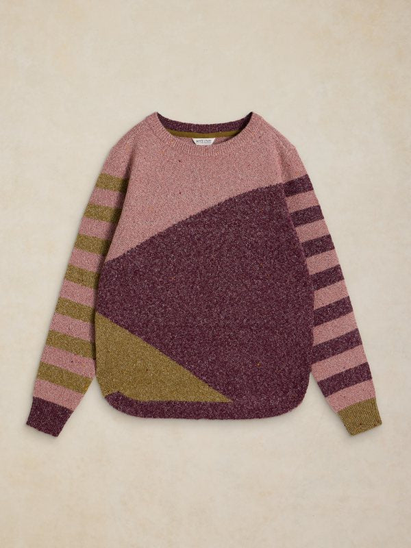 Talia Nep Abstract Jumper Plum Mlt