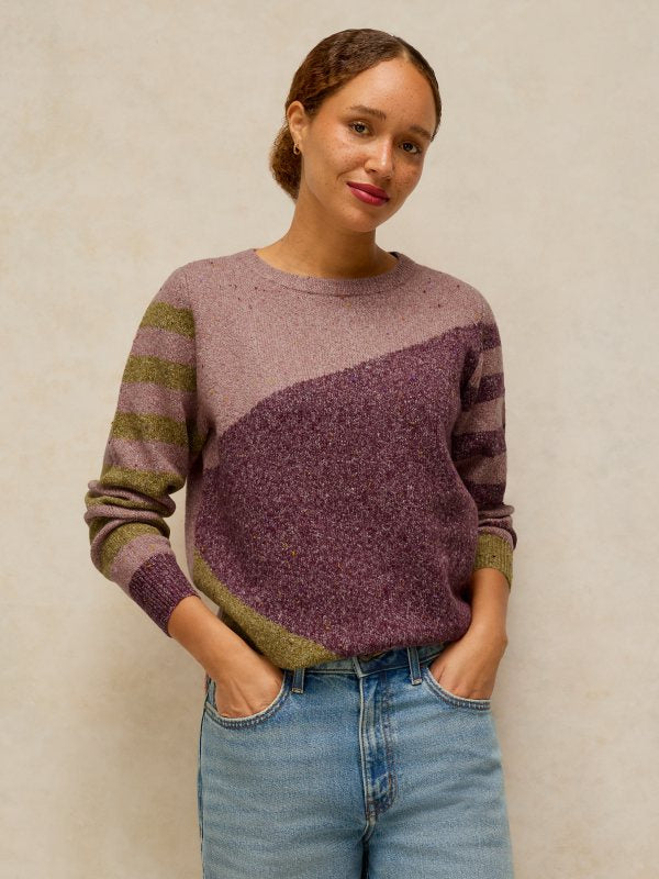 Talia Nep Abstract Jumper Plum Mlt