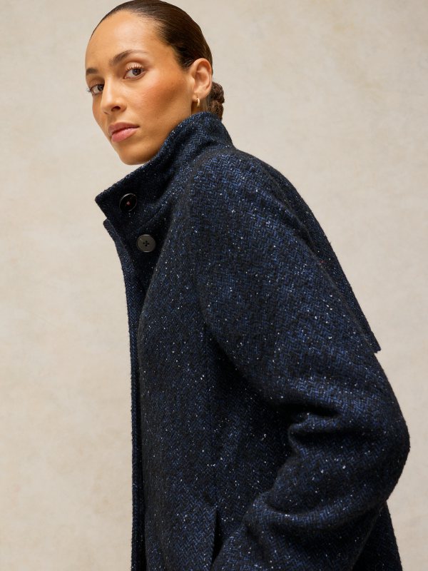 Kaia Tweedy Coat Navy