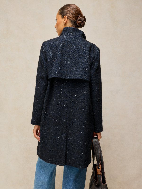 Kaia Tweedy Coat Navy