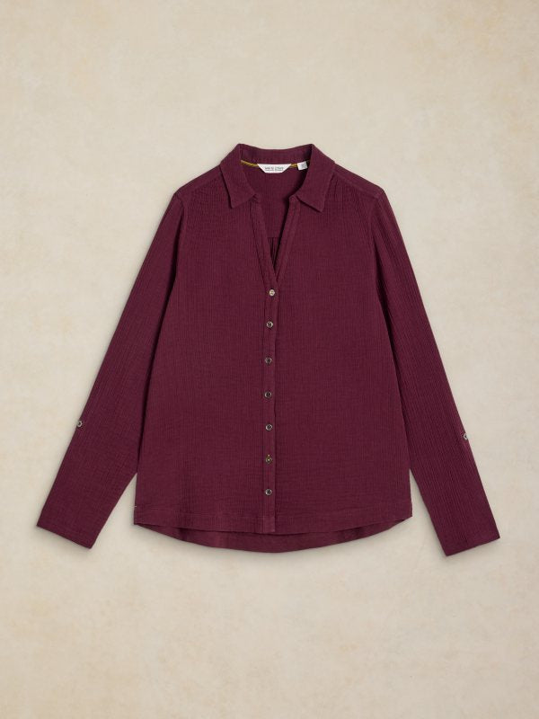 Annie Double Cloth Shirt Plum