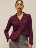 Annie Double Cloth Shirt Plum