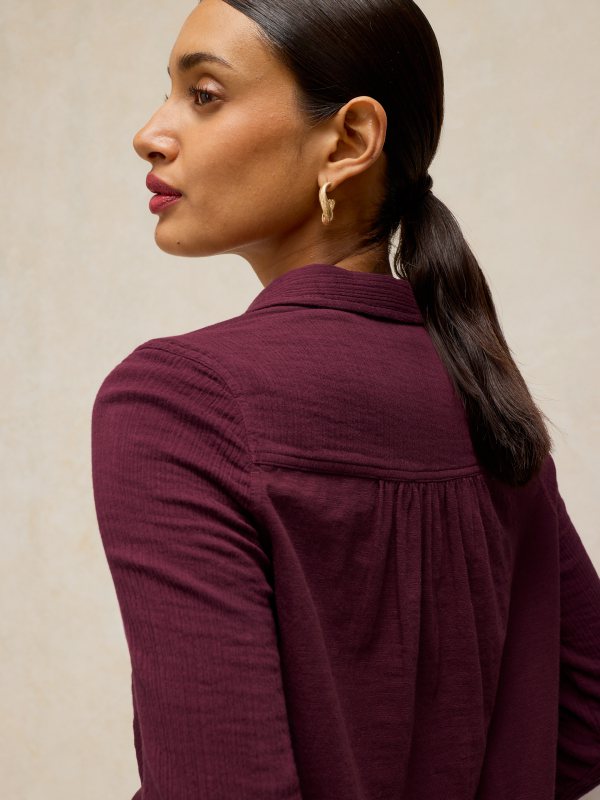 Annie Double Cloth Shirt Plum