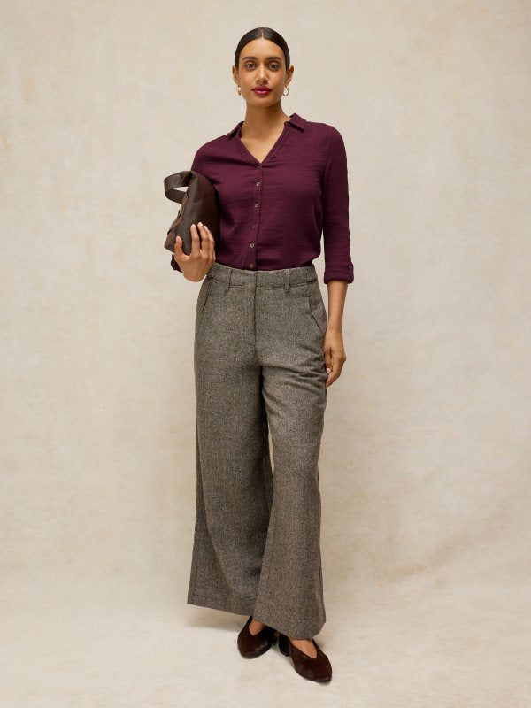 Annie Double Cloth Shirt Plum