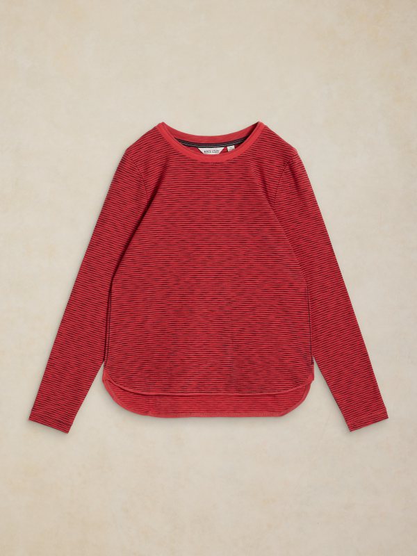 Clara Ls Texture Tee Pink Multi