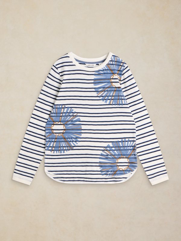 Clara Ls Tee White Pr